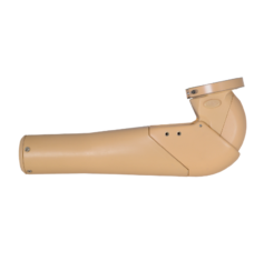 Tan Utah Arm Hybrid prosthetic displayed against a white background